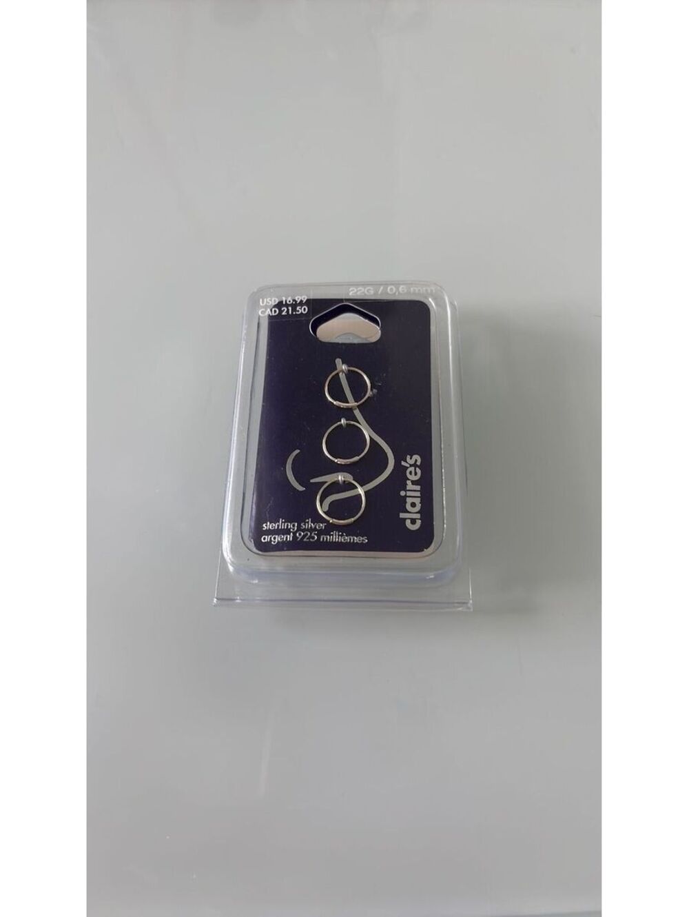 Sterling silver nose ring 3 pack